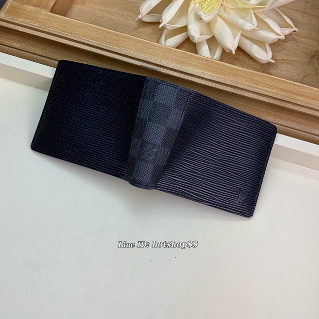 路易威登LV錢包 LV水波紋男士短夾錢包 M67896 黑色 Multiple錢夾 xxlv1620